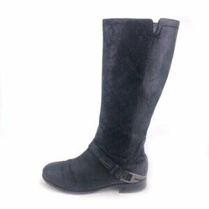 UGG Channing Black Leather Tall Riding Boots 7